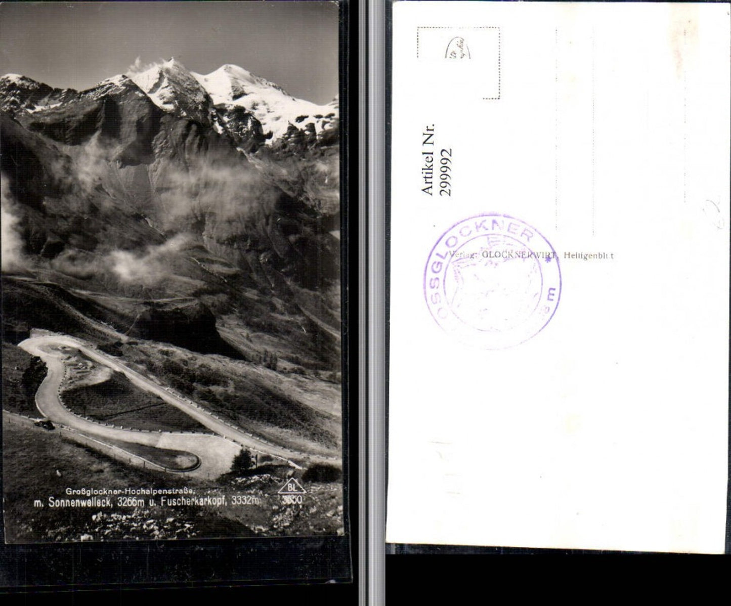 299992,Großglockner Hochalpenstraße m. Sonnenwelleck u. Fuscherkarkopf Bergkulisse b. Heiligenblut