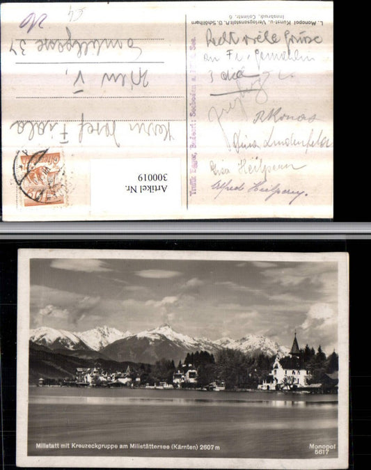 300019,Millstatt am Millstättersee Teilansicht m. Kreuzeckgruppe Bergkulisse