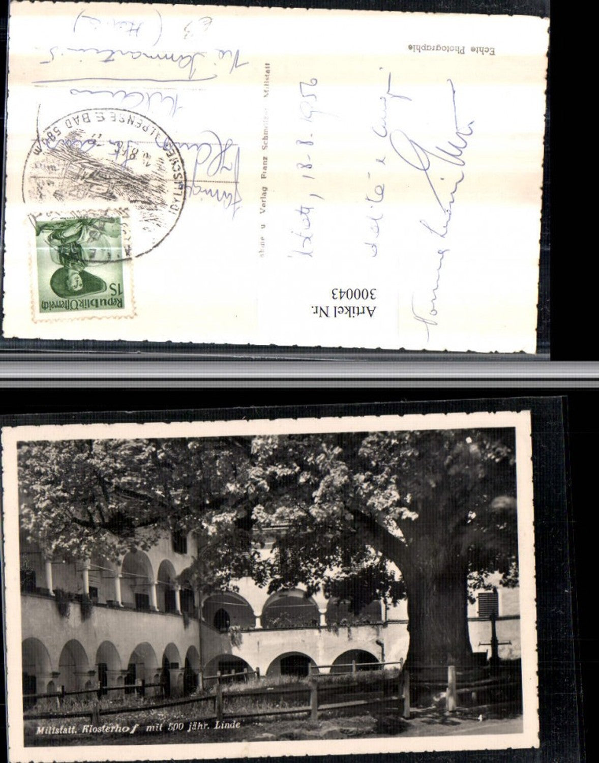 300043,Millstatt am See Klosterhof Arkaden 500 jährige Linde