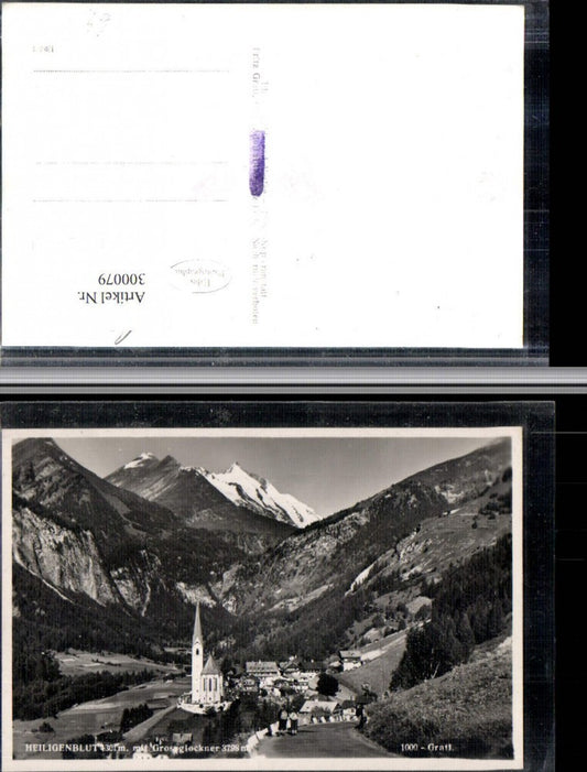 300079,Heiligenblut Totale Kirche m. Großglockner Bergkulisse