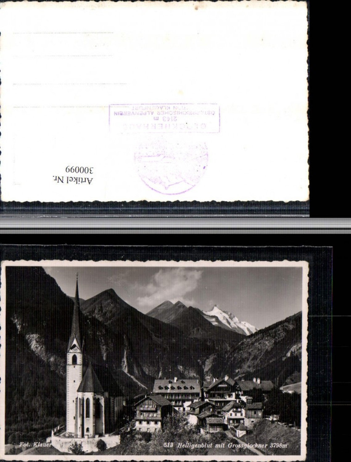 300099,Heiligenblut Teilansicht Kirche m. Großglockner Bergkulisse