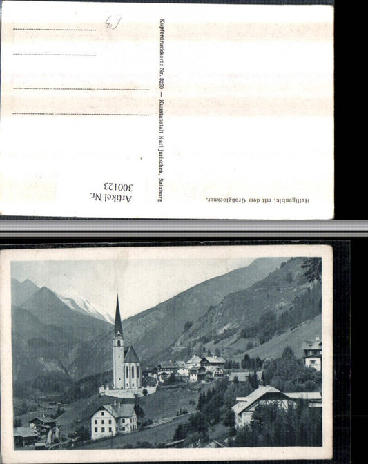 300123,Heiligenblut Totale Kirche m. Großglockner Bergkulisse