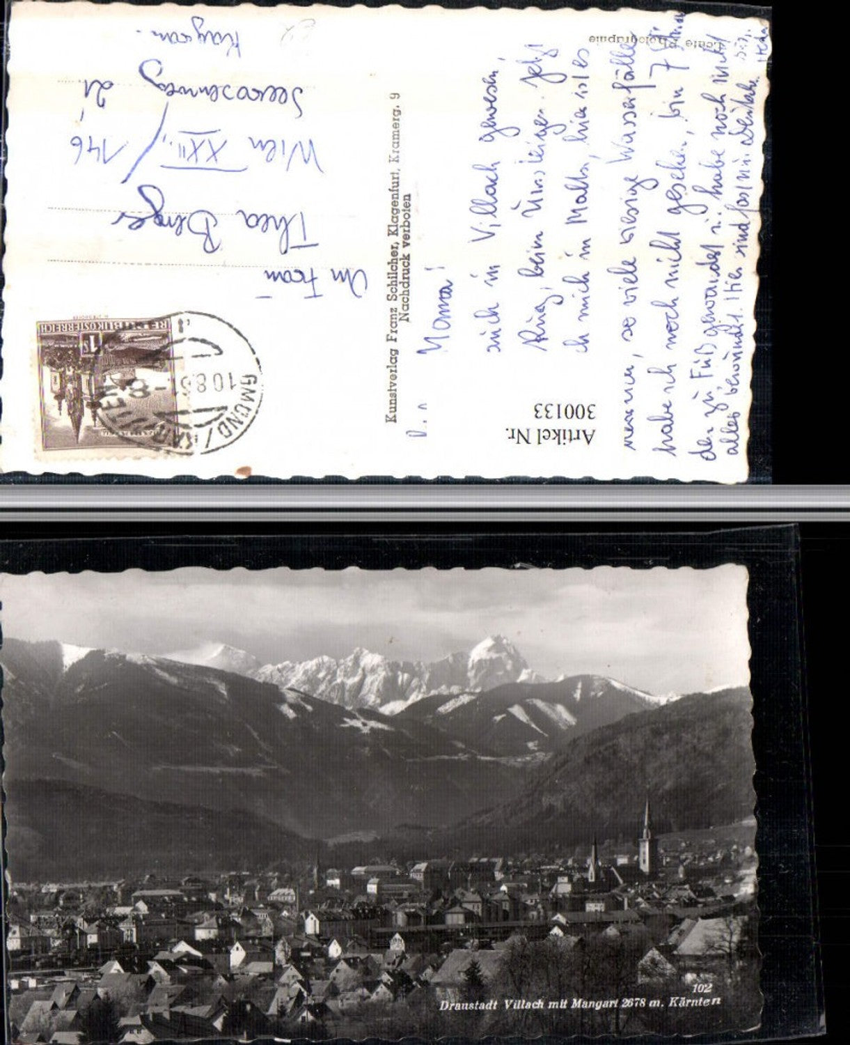 300133,Villach Totale m. Mangart Bergkulisse pub Franz Schilcher 102