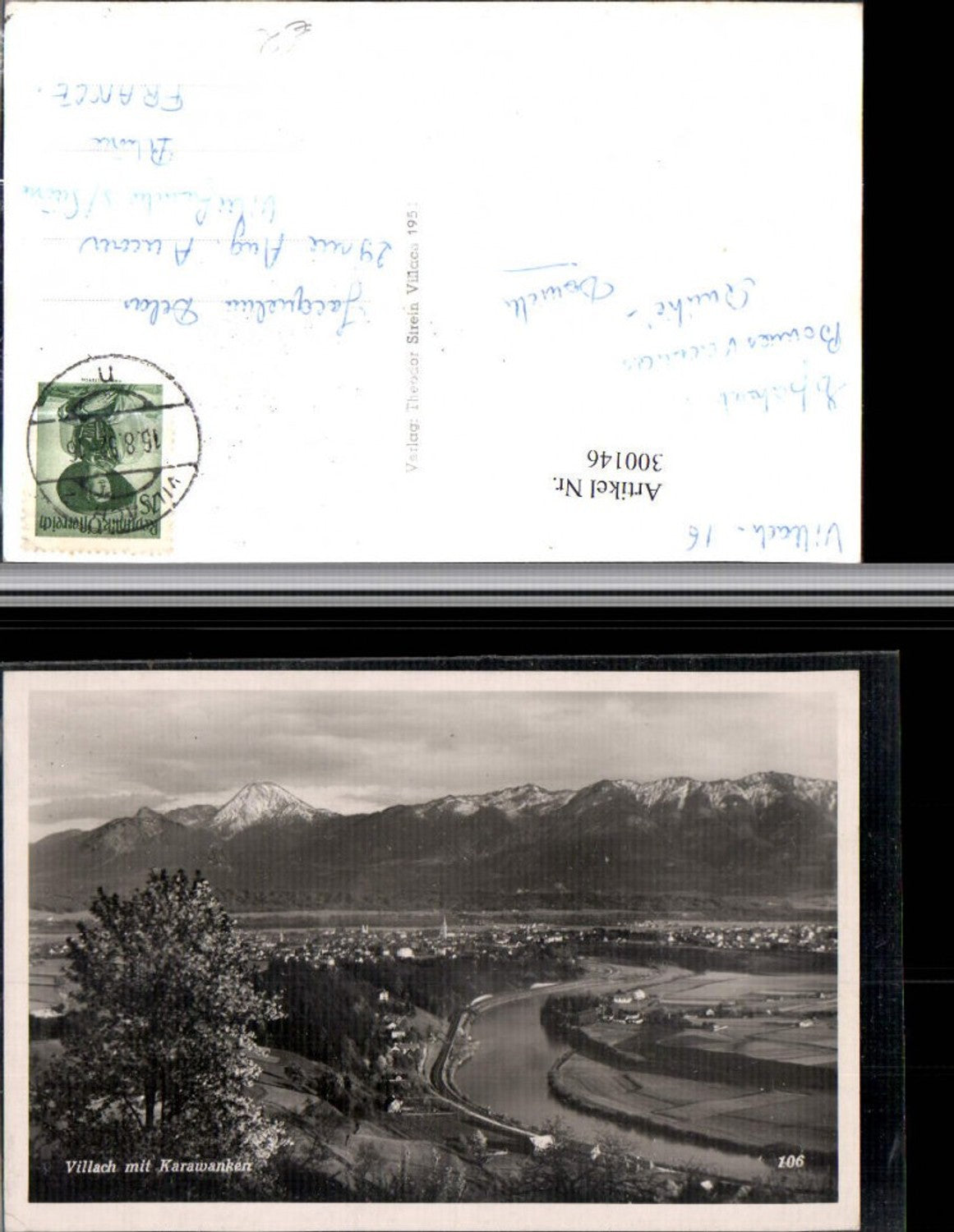 300146,Villach Totale m. Karawanken Bergkulisse