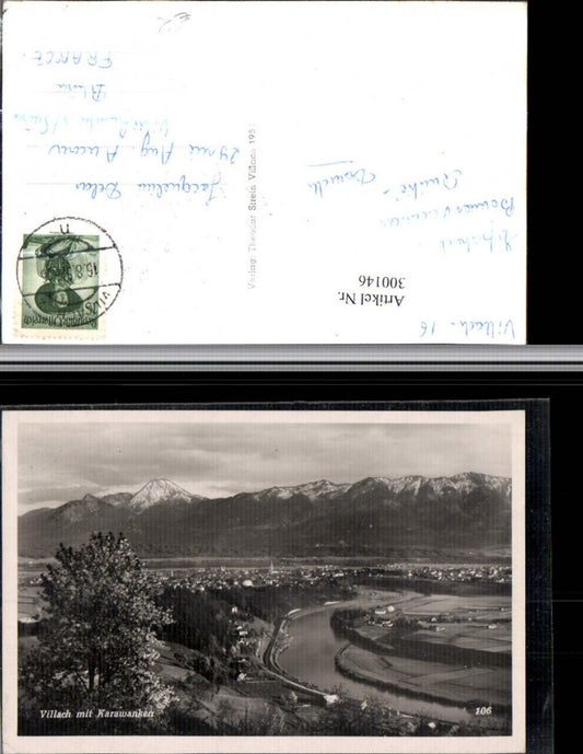 300146,Villach Totale m. Karawanken Bergkulisse