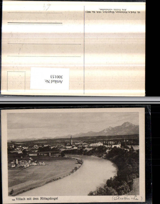 300153,Villach Totale m. Mittagskogel Bergkulisse