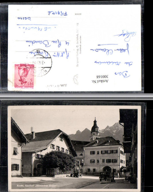 300168,Kuchl Gasthof Römischer Keller Brunnen Kirchenturm