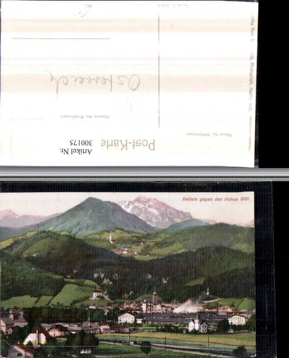 300175,Hallein Totale geg. Hohen Göll Bergkulisse