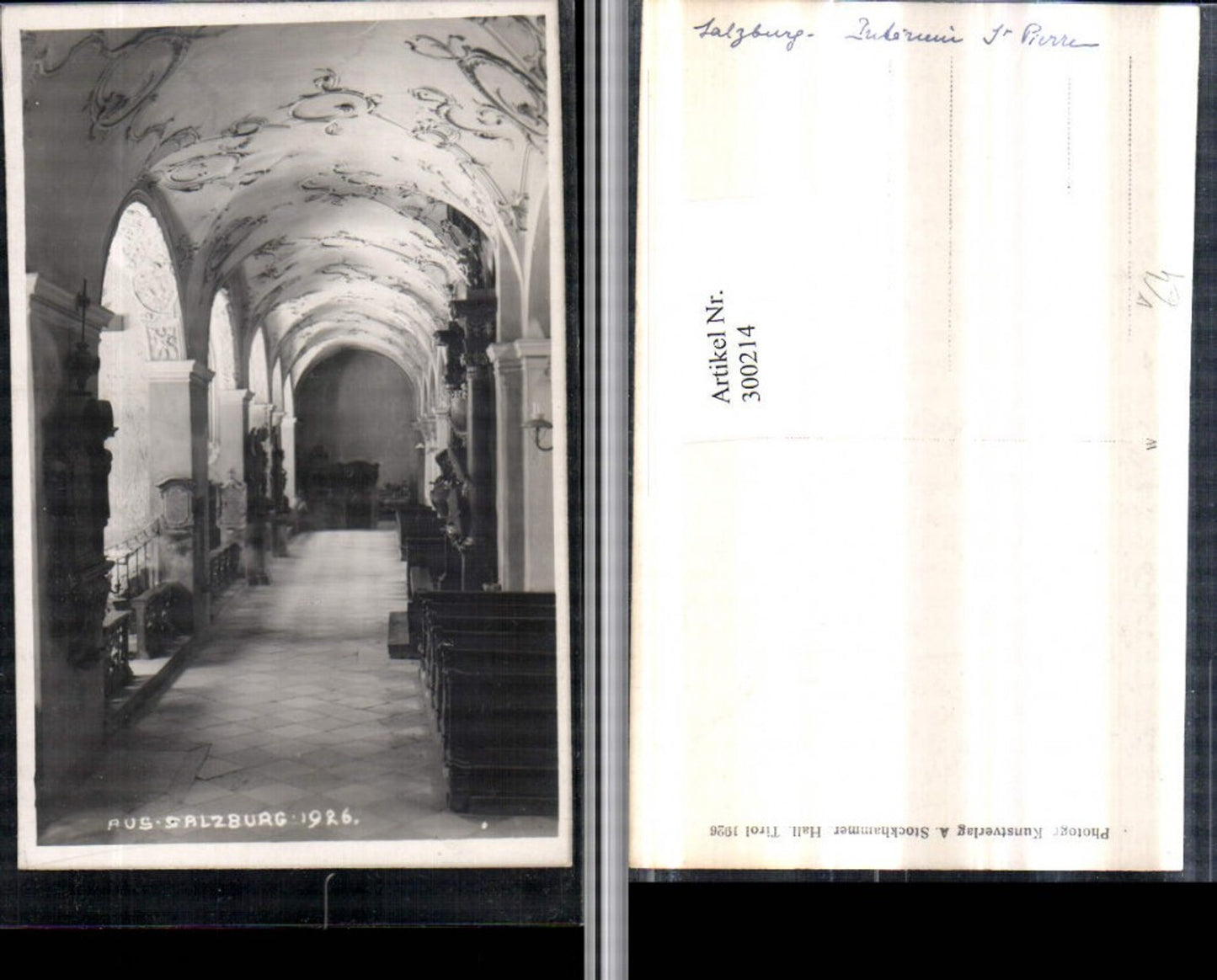 300214,Foto AK Salzburg Stift St. Peter Gang pub A. Stockhammer 1926
