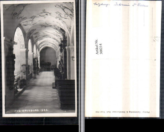 300214,Foto AK Salzburg Stift St. Peter Gang pub A. Stockhammer 1926