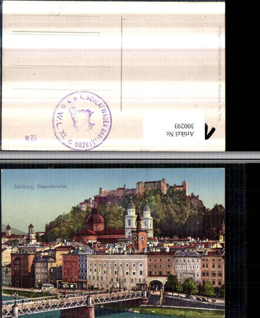 300293,Salzburg Teilansicht Staatsbrücke Brücke m. Festung