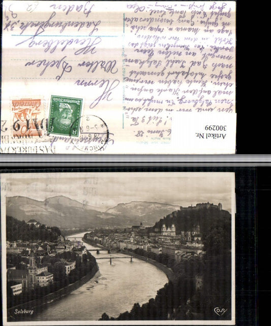 300299,Salzburg Totale von Mülln aus Brücken Bergkulisse pub Cosy