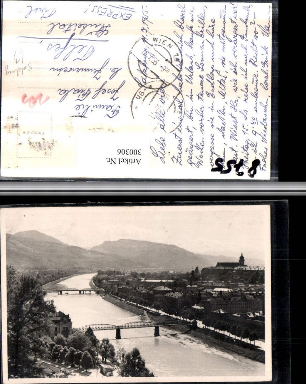 300306,Salzburg Teilansicht Brücken