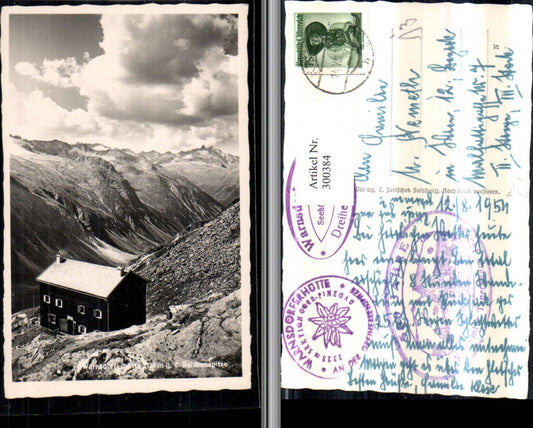 300384,Warnsdorferhütte Berghütte geg. Reichenspitze Bergkulisse b. Krimml