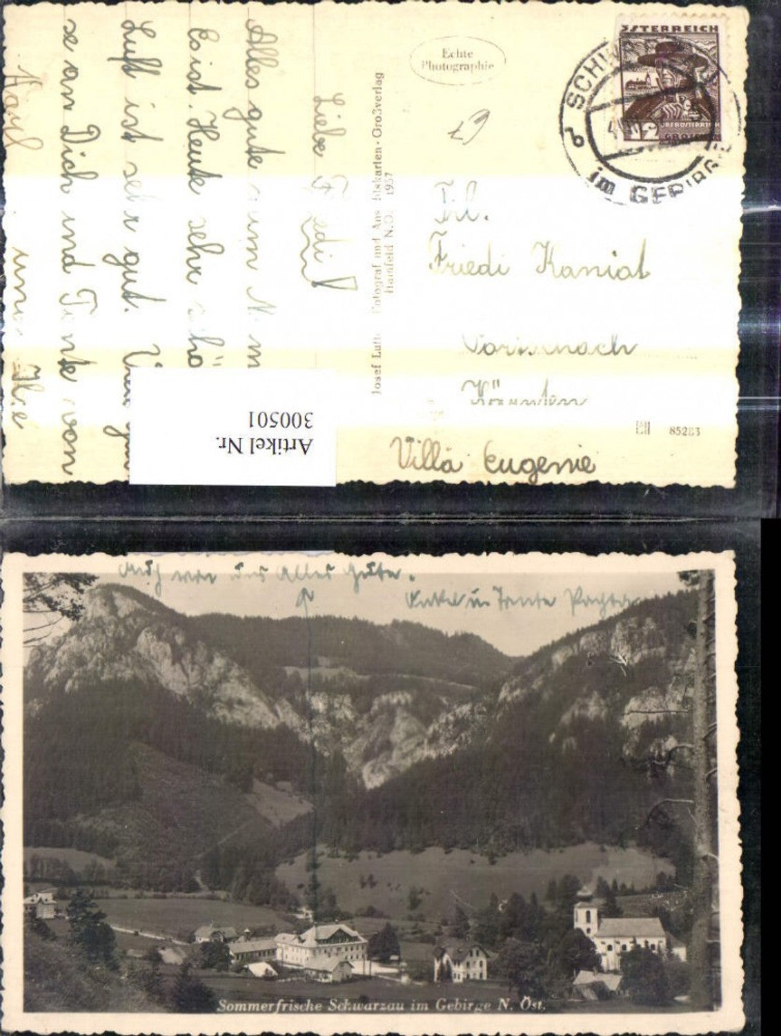 300501,Foto Ak Schwarzau im Gebirge Teilansicht