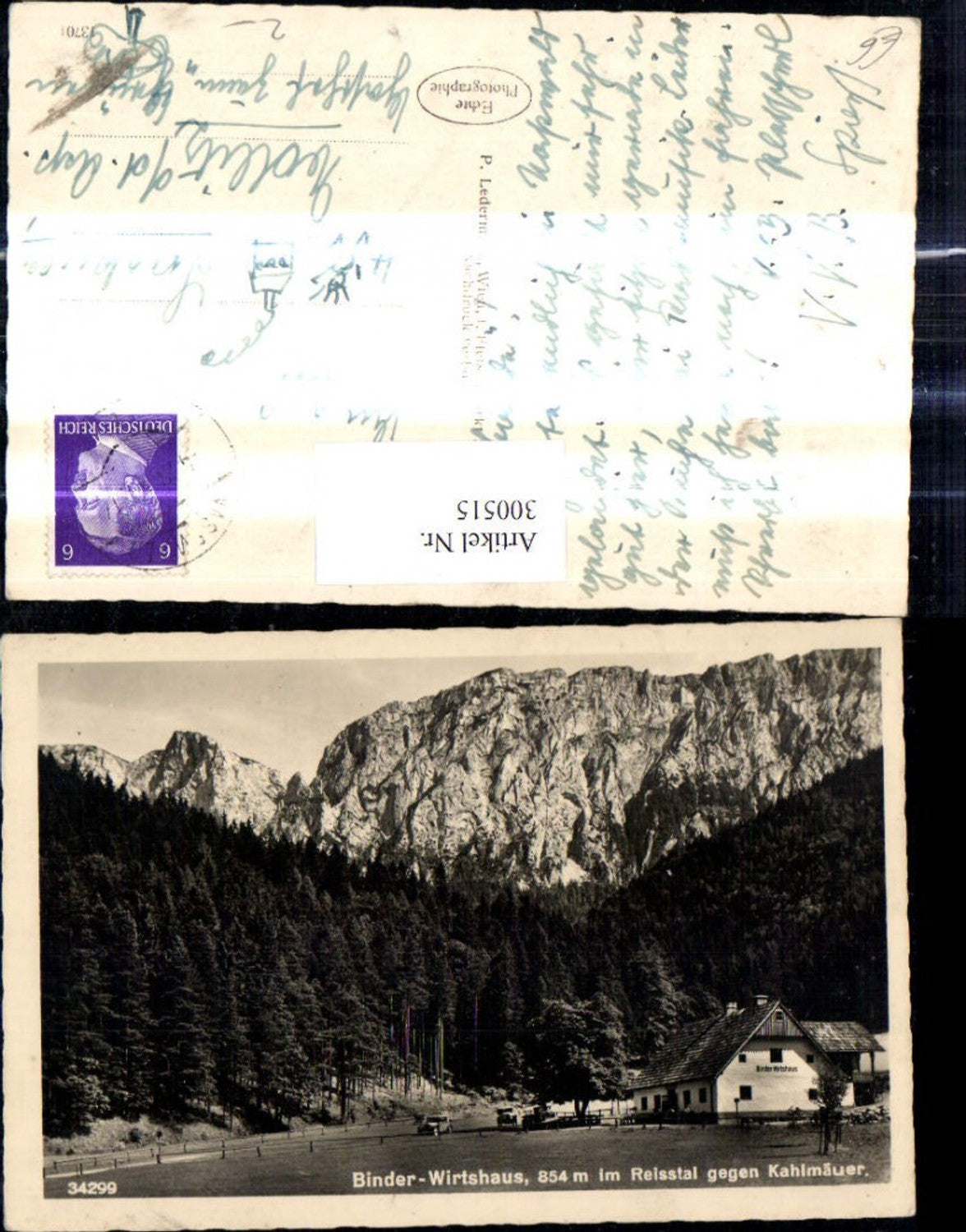 300515,Foto Ak Binder Wirtshaus i. Reisstal geg. Kahlmäuer Naßwald