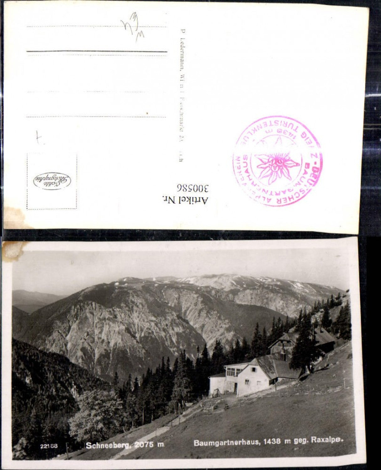 300586,Foto Ak Baumgartnerhaus a. Hochschneeberg Reichenau a. d. Rax Puchberg
