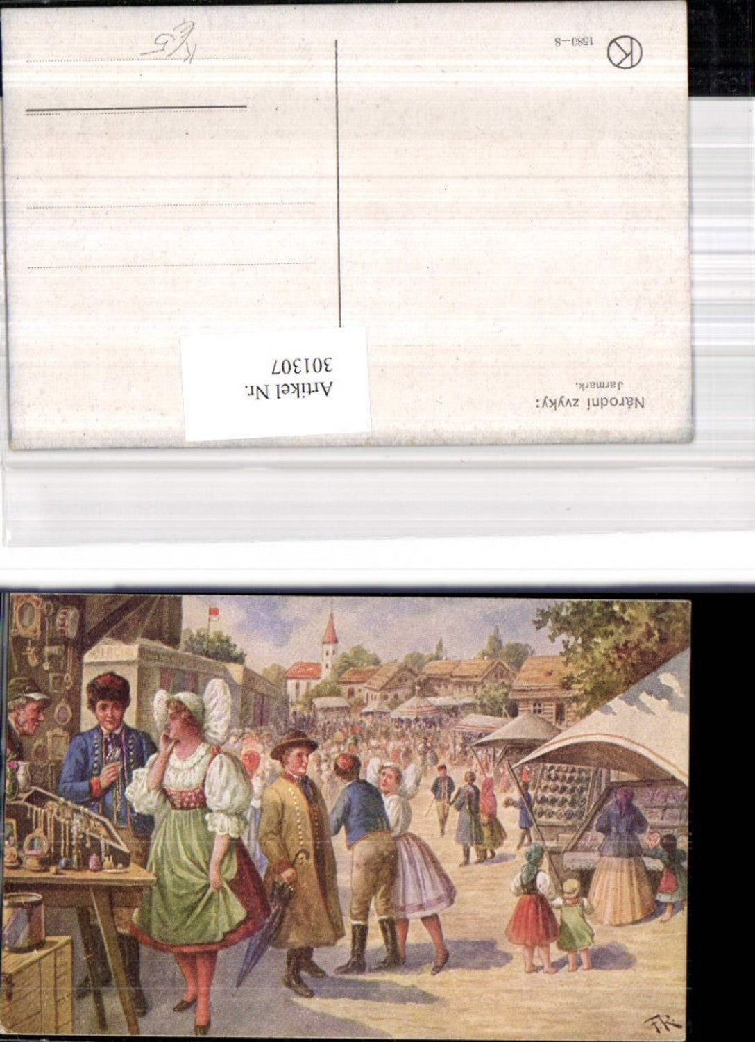 301307,Künstler Ak Narodni zvyky Jarmark Jahrmarkt Markt Leute Tracht Dorfstrasse
