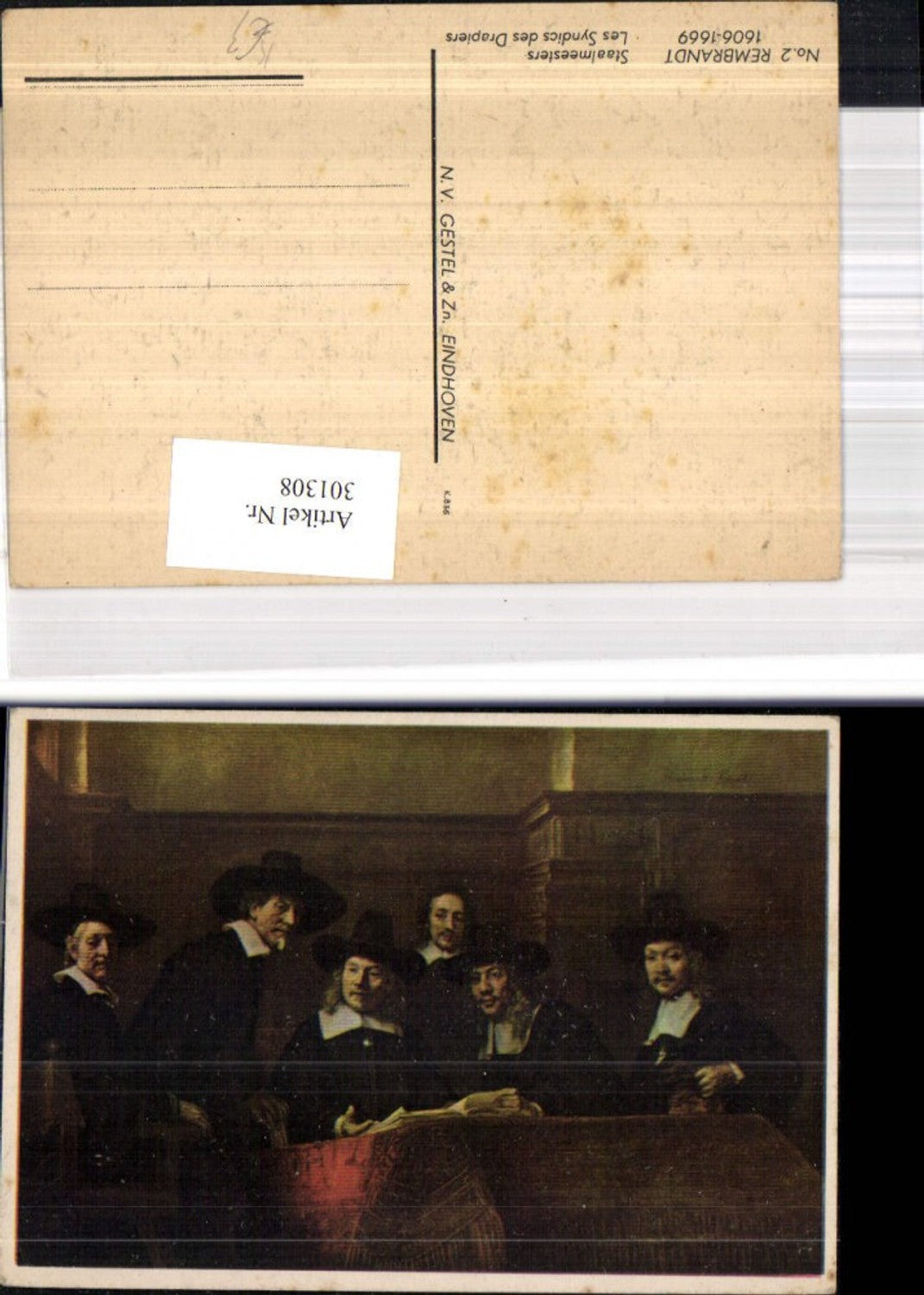 301308, Artist Ak Rembrandt Staalmeesters Les Syndics des Drapers Scholars Reading Book