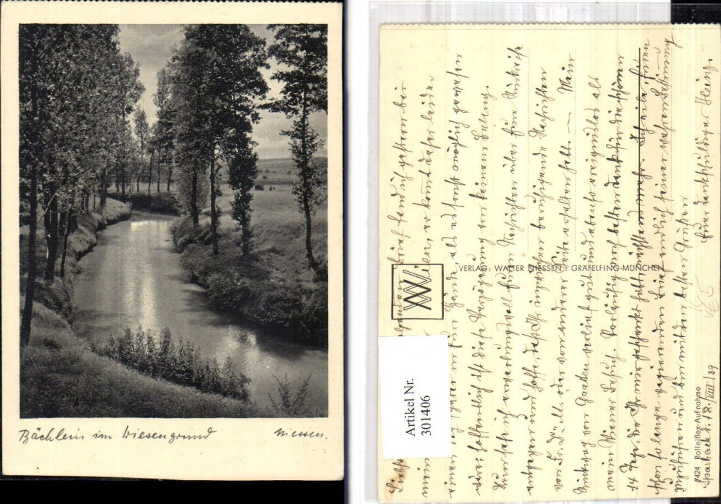 301406,Künstler Ak Bächlein i. Wiesengrund Bach Landschaft pub Walter Niessen