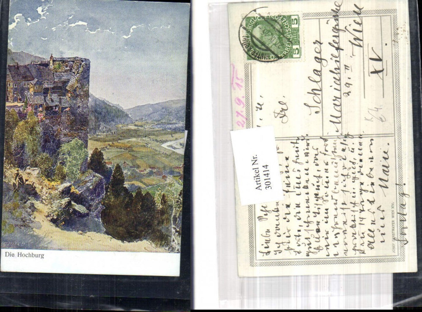 301414,Künstler Ak O. Elsner Die Hochburg Burg Landschaft