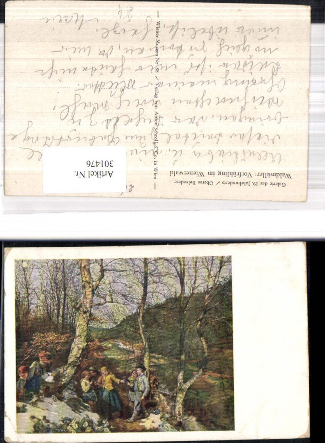 301476,Künstler Ak Waldmüller Vorfrühling i. Wienerwald Kinder Wald