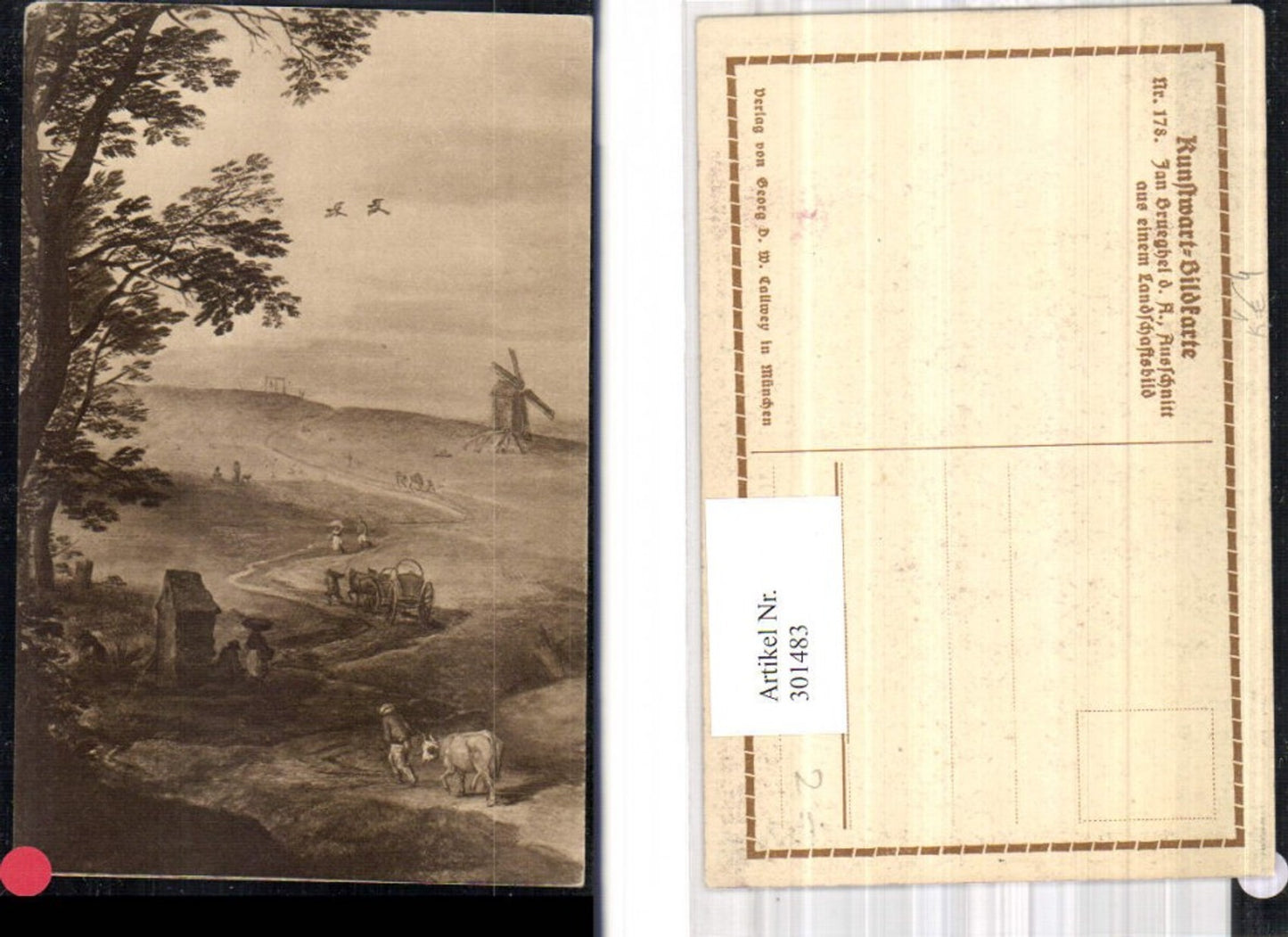 301483,Künstler Ak Jan Brueghel d. Ältere Auschnitt a. einem Landschaftsbild pub Kunstwart 178
