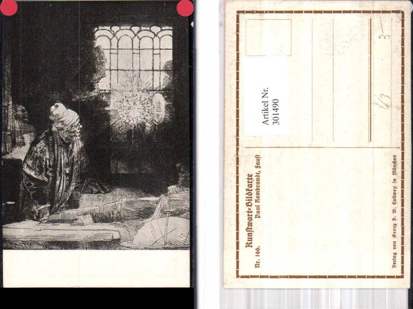 301490,Künstler Ak Paul Rembrandt Faust pub Kunstwart 166