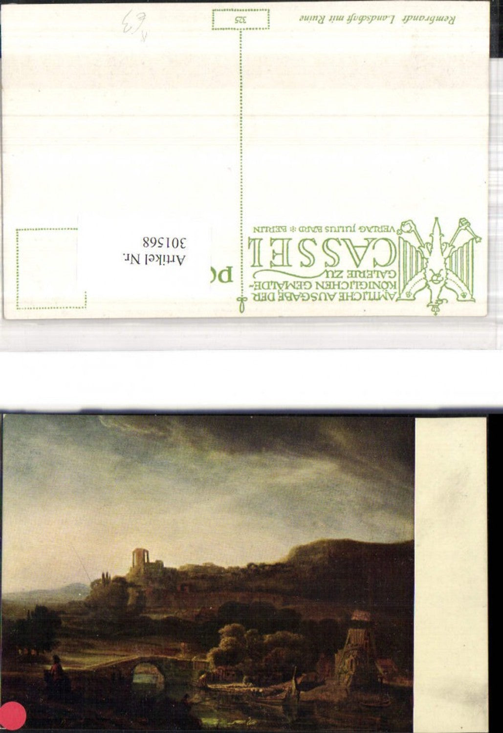 301568,Künstler Ak Rembrandt Landschaft m. Ruine