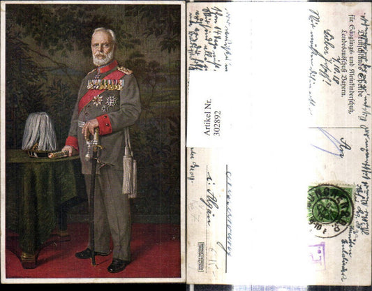 302892,Künstler Ak Walther First Generalfeldmarschall Prinz Leopold v. Bayern Uniform Portrait Säbel Adel Monarchie pu