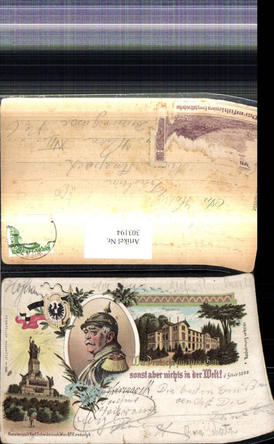 303194,Künstler Litho Otto von Bismarck Uniform Pickelhaube pub Karl Schwidernoch 2888