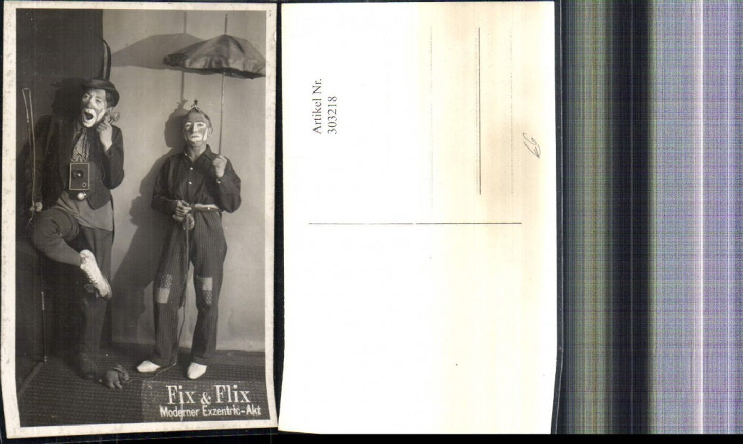 303218,Foto Ak Fix & Flix Moderner Exzentric Akt Schauspieler Sänger Schirm Telefon