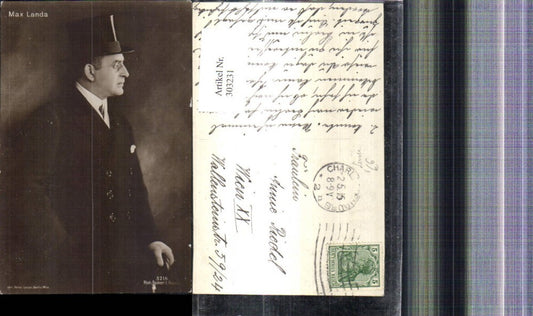 303231,Max Landa Schauspieler Hut Zylinderhut pub Hermann Leiser 5216