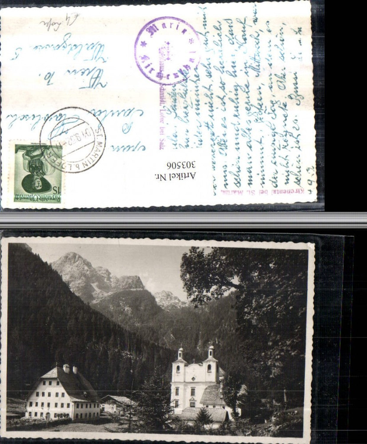 303506,Kirchental b. St. Martin Lofer Kirche Bergkulisse