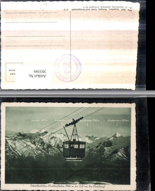 303589,Schmittenhöhe Drahtseilbahn Seilbahn b. Zell am See Bergkulisse