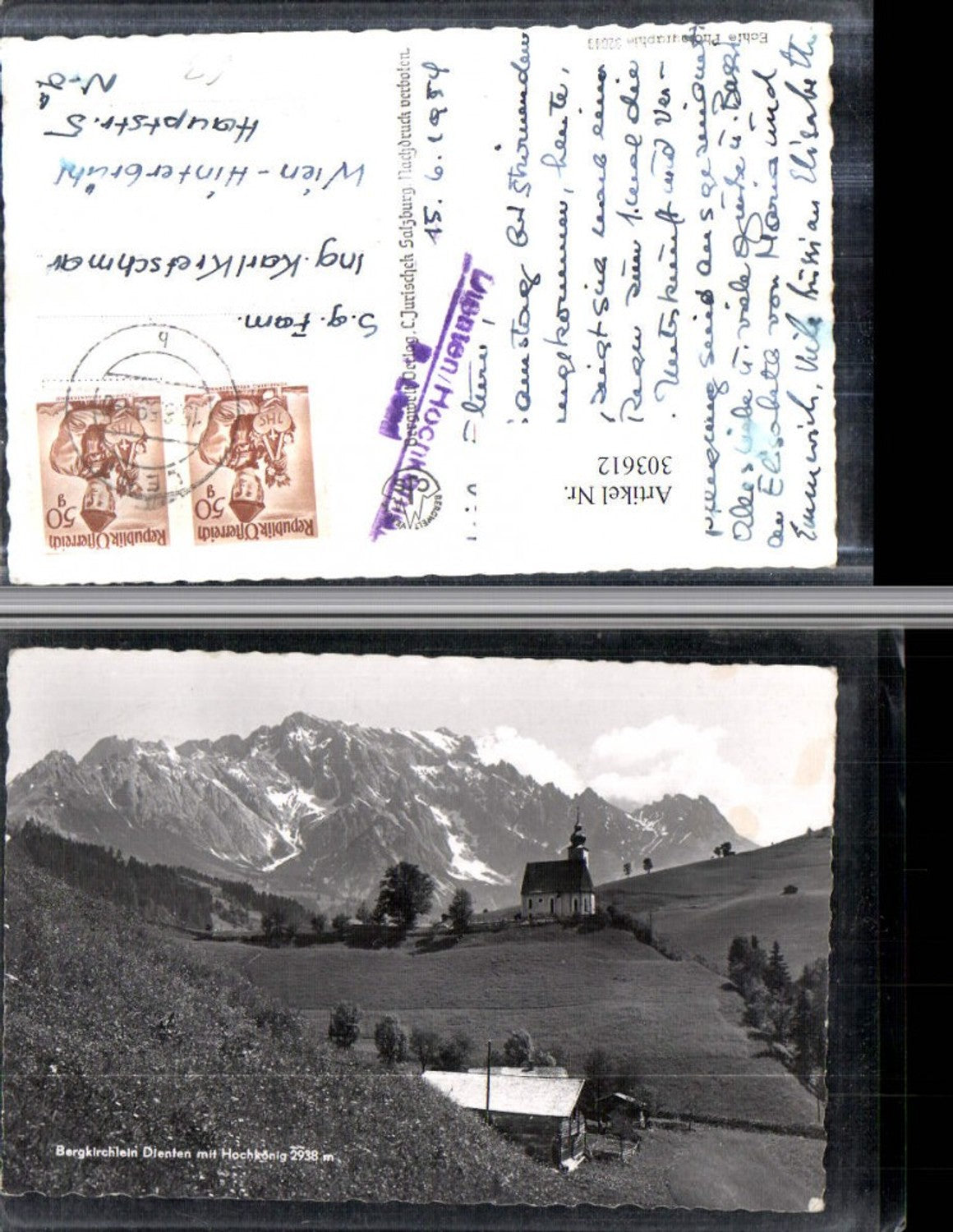 303612,Dienten Bergkirchlein Kirche m. Hochkönig Bergkulisse