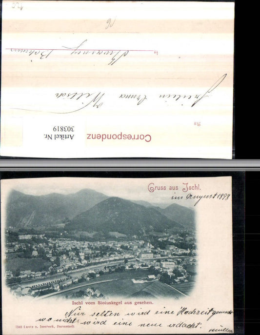 303819,Gruß aus Bad Ischl Totale vom Sioiuskegel Bergkulisse