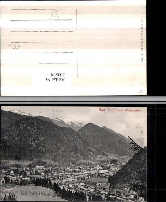 303829,Bad Ischl Totale vom Wildenstein Bergkulisse pub F. E. Brandt 2062
