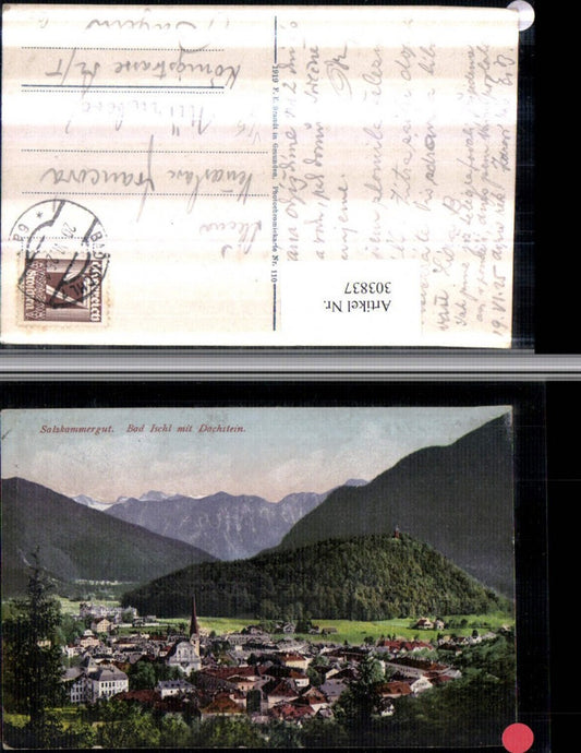 303837,Bad Ischl Totale m. Dachstein Bergkulisse pub F. E. Brandt 110