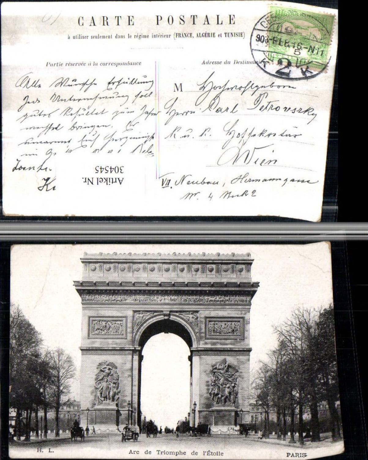 304545,Paris Arc de Triomphe de l'Etoile Triumphbogen Straßenansicht