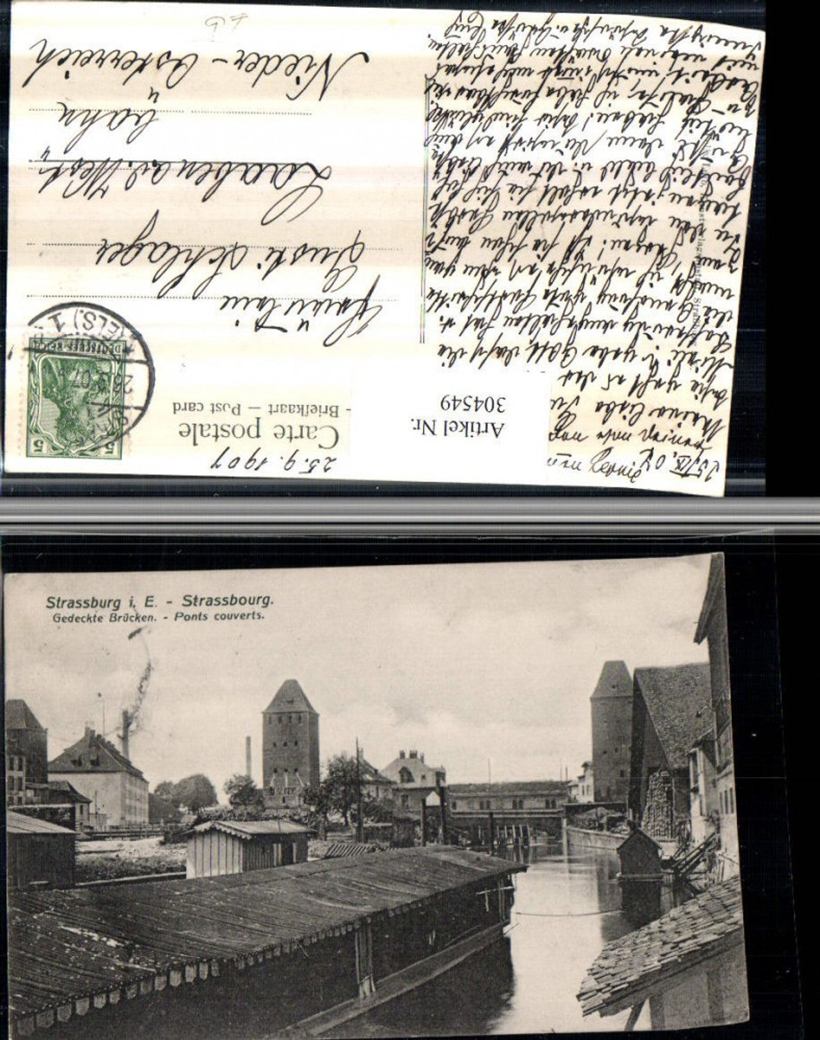 304549,Straßburg Strasbourg im Elsass Gedeckte Brücke