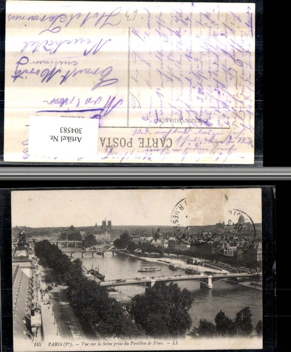 304583,Paris Teilansicht Vue sur la Seine prise du Pavillon de Flore Brücken