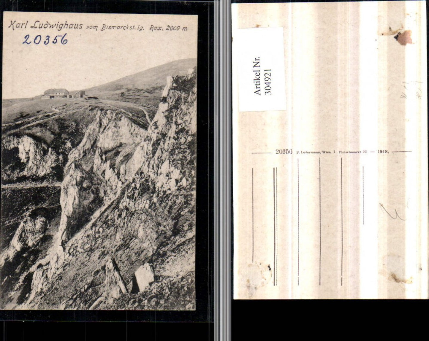 304921,Rax Karl Ludwig-Haus Berghütte vom Bismarcksteig b. Prein an d. Rax