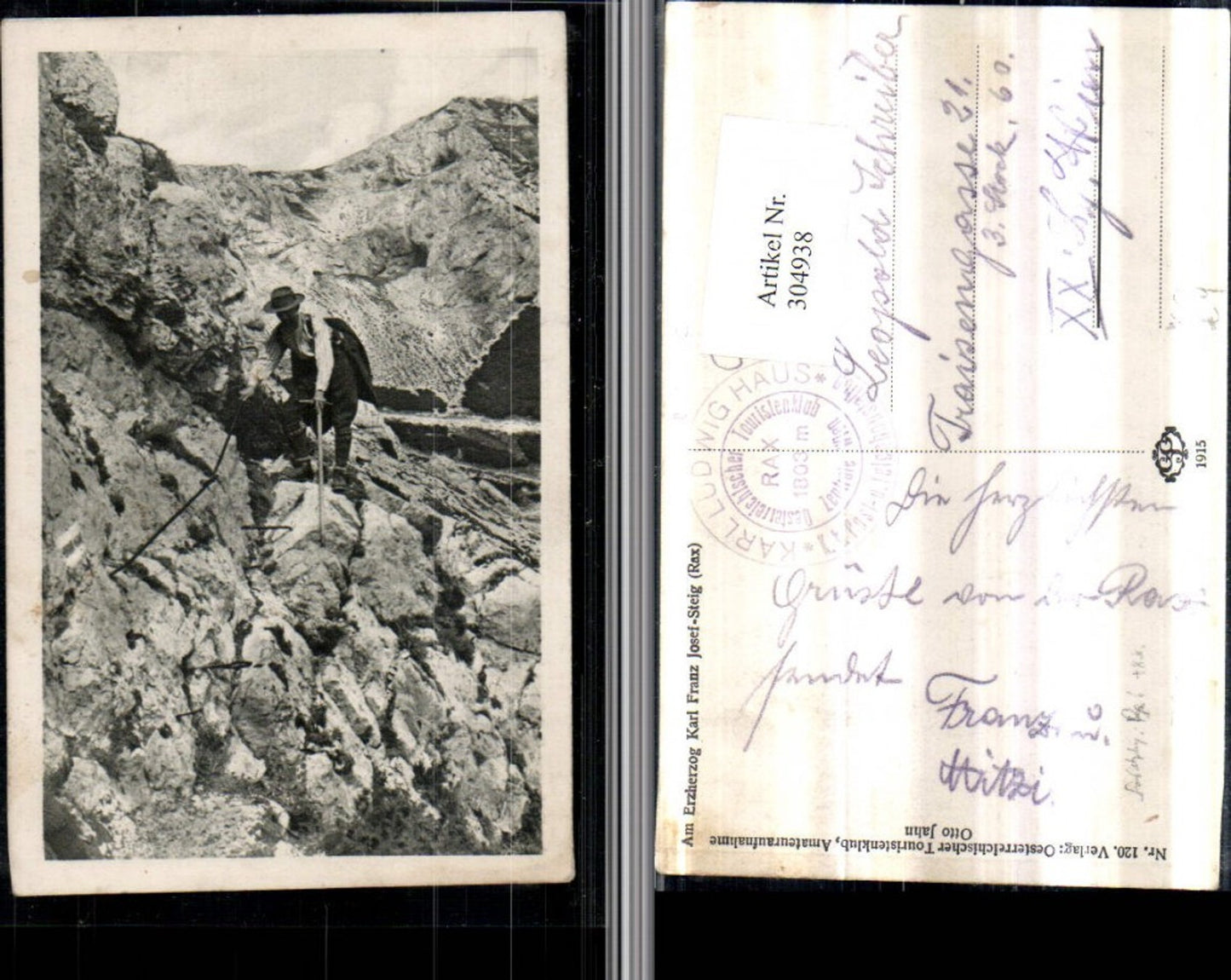 304938,Rax Am Erzherzog Karl Franz Josef-Steig b. Prein Bergkulisse Bergsteiger