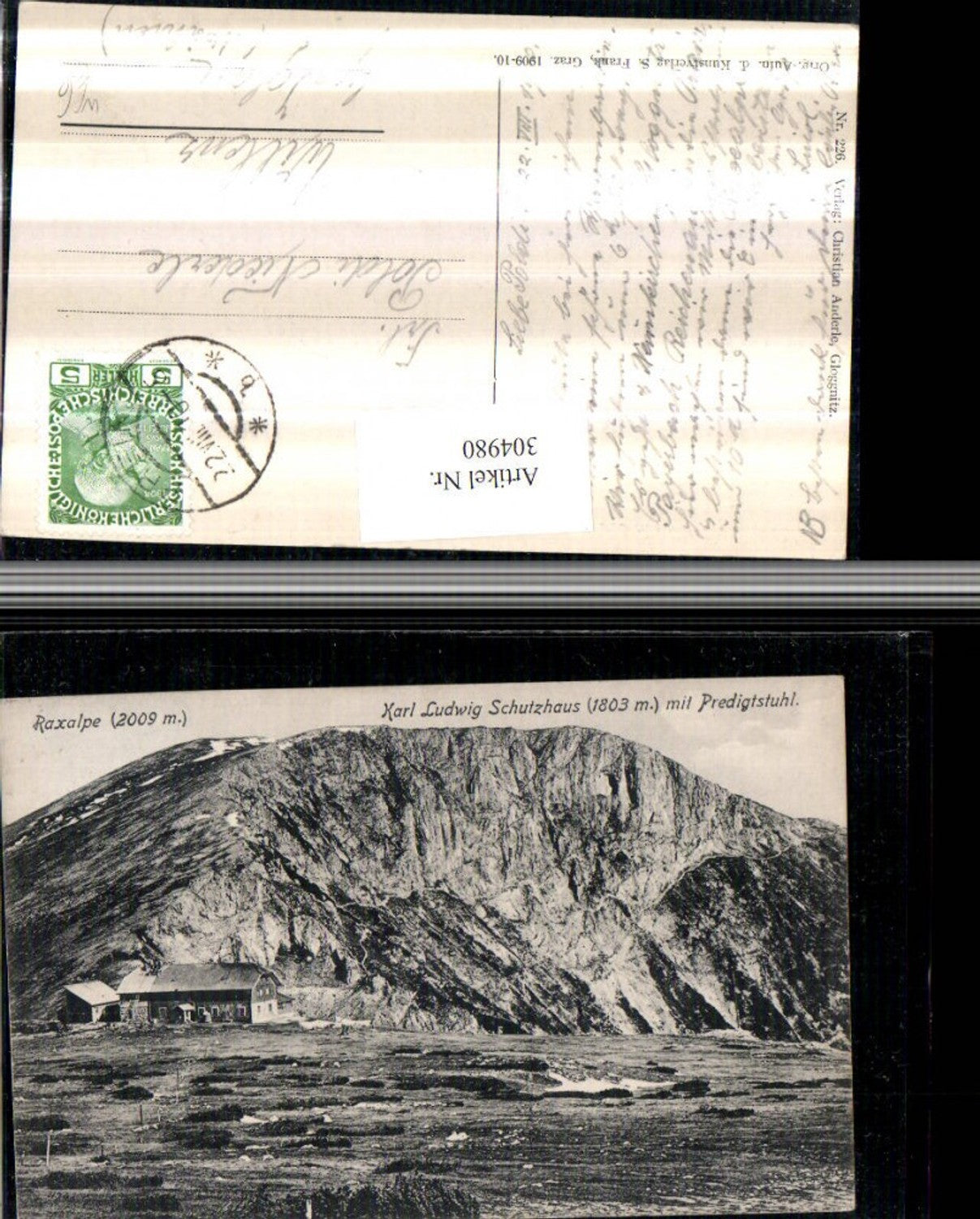 304980,Raxalpe Karl Ludwig-Schutzhaus Berghütte m. Predigtstuhl b. Prein