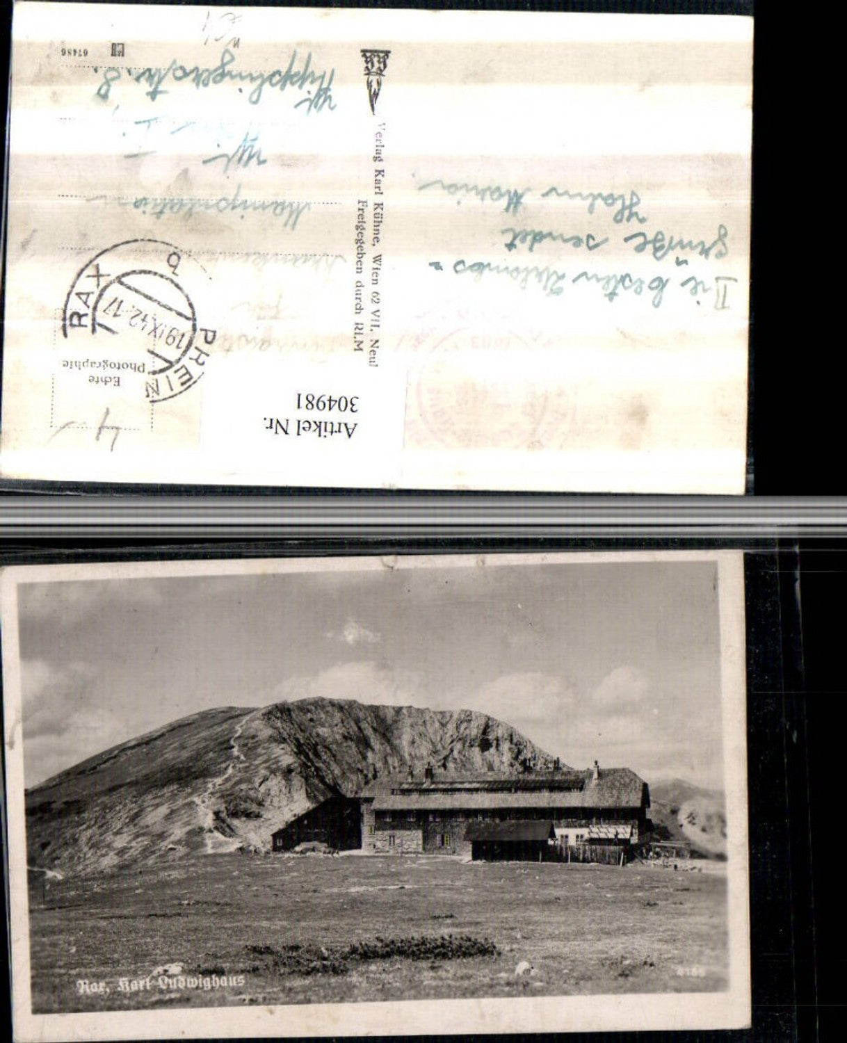 304981,Rax Karl Ludwig-Haus Berghütte b. Prein Bergkulisse