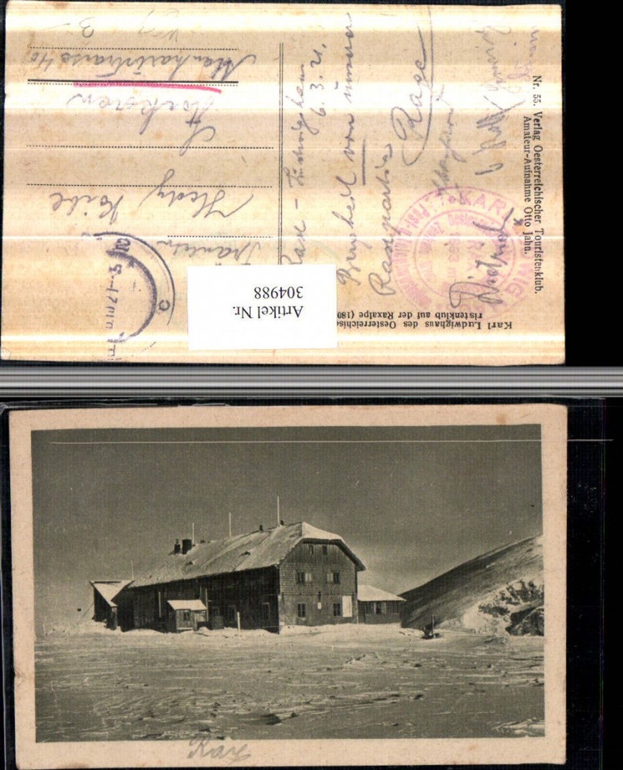 304988,Raxalpe Karl Ludwig-Haus Berghütte b. Prein Winterbild