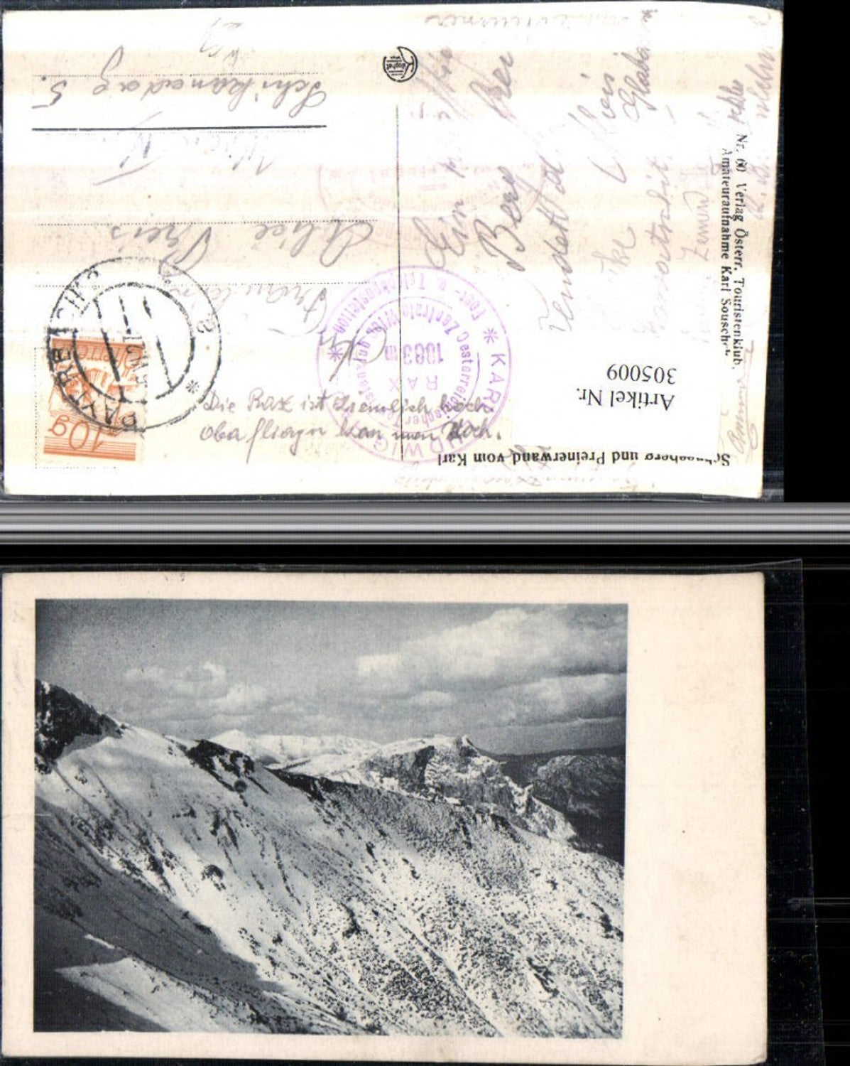 305009,Schneeberg u. Preinerwand vom Karl Ludwig-Haus b. Prein Bergkulisse