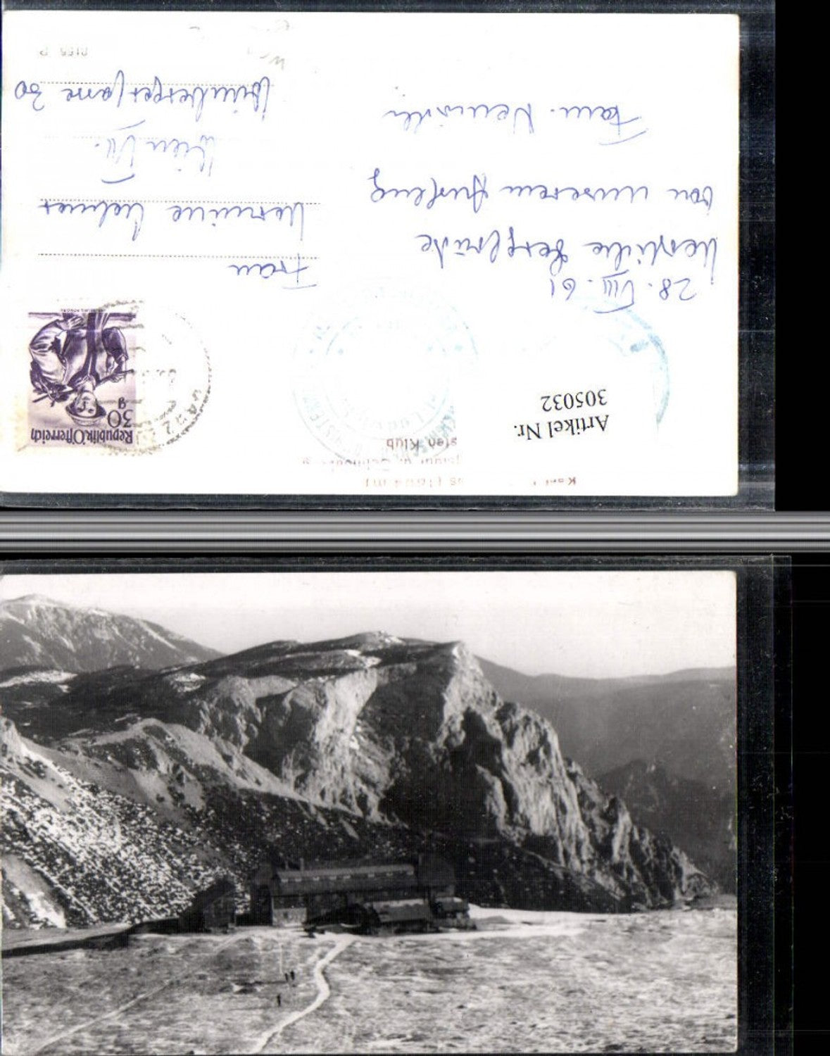 305032,Rax Karl Ludwig-Haus Berghütte b. Prein m. Predigtstuhl u. Schneeberg Bergkulisse