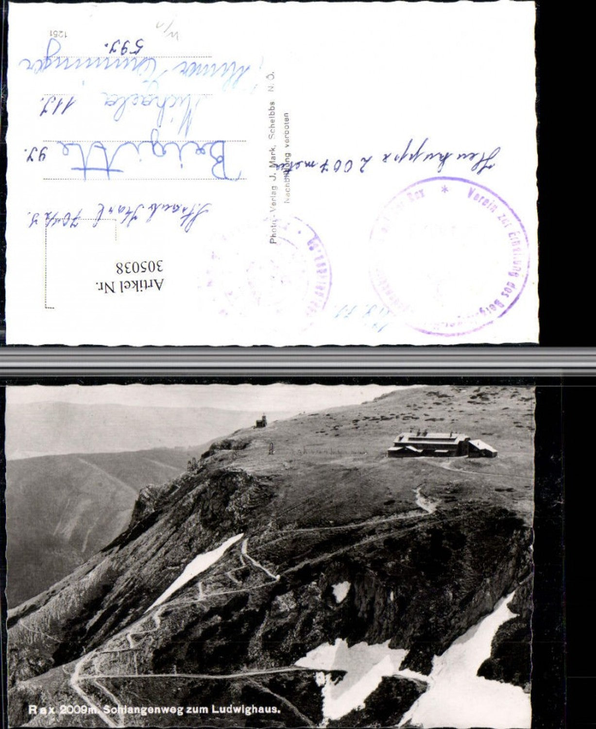 305038,Rax Schlangenweg Straße zum Karl Ludwig-Haus Berghütte b. Prein